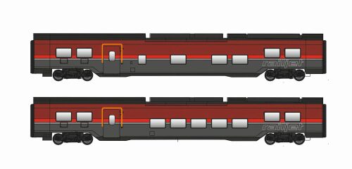 Jägerndorfer JC71211 ÖBB 2-teil. Railjet Set  Speisewagen und 2.Klasse  Ep. VI  DC Basic